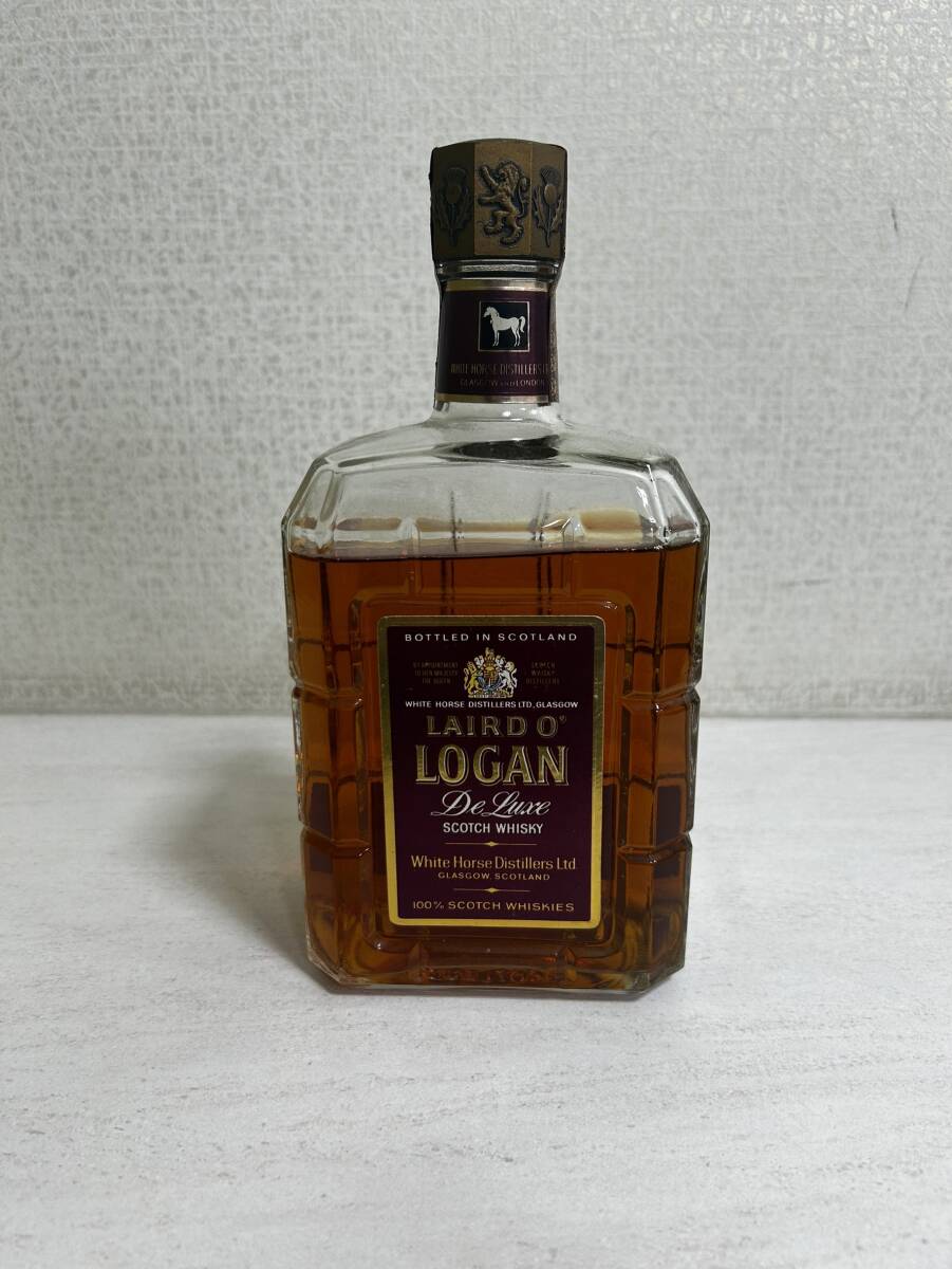 【IK-26977】1円～ WHISKY LAIRD O' LOGAN DELUXE レアード ローガン デラックス 八角スクリューキャップ スコッチ ウイスキー760ml 未開栓_画像1