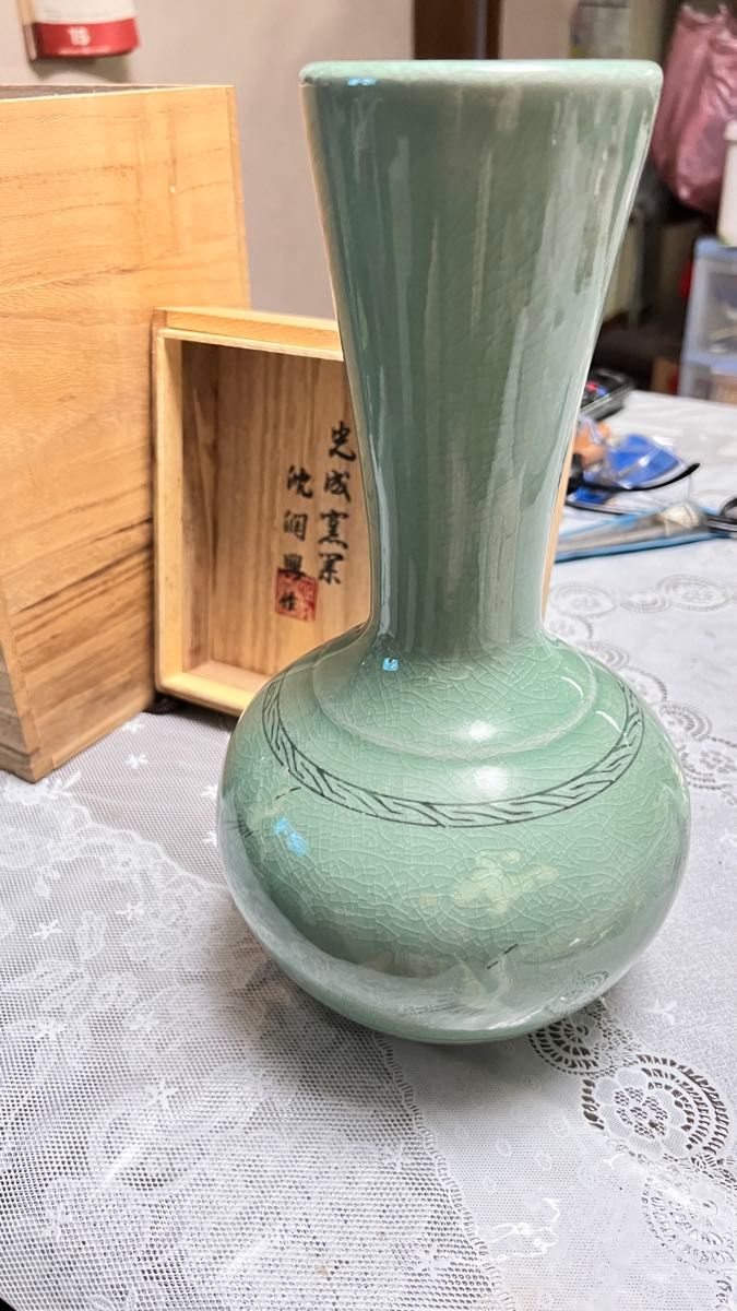 光成陶窯　沈潤興作 大型花瓶