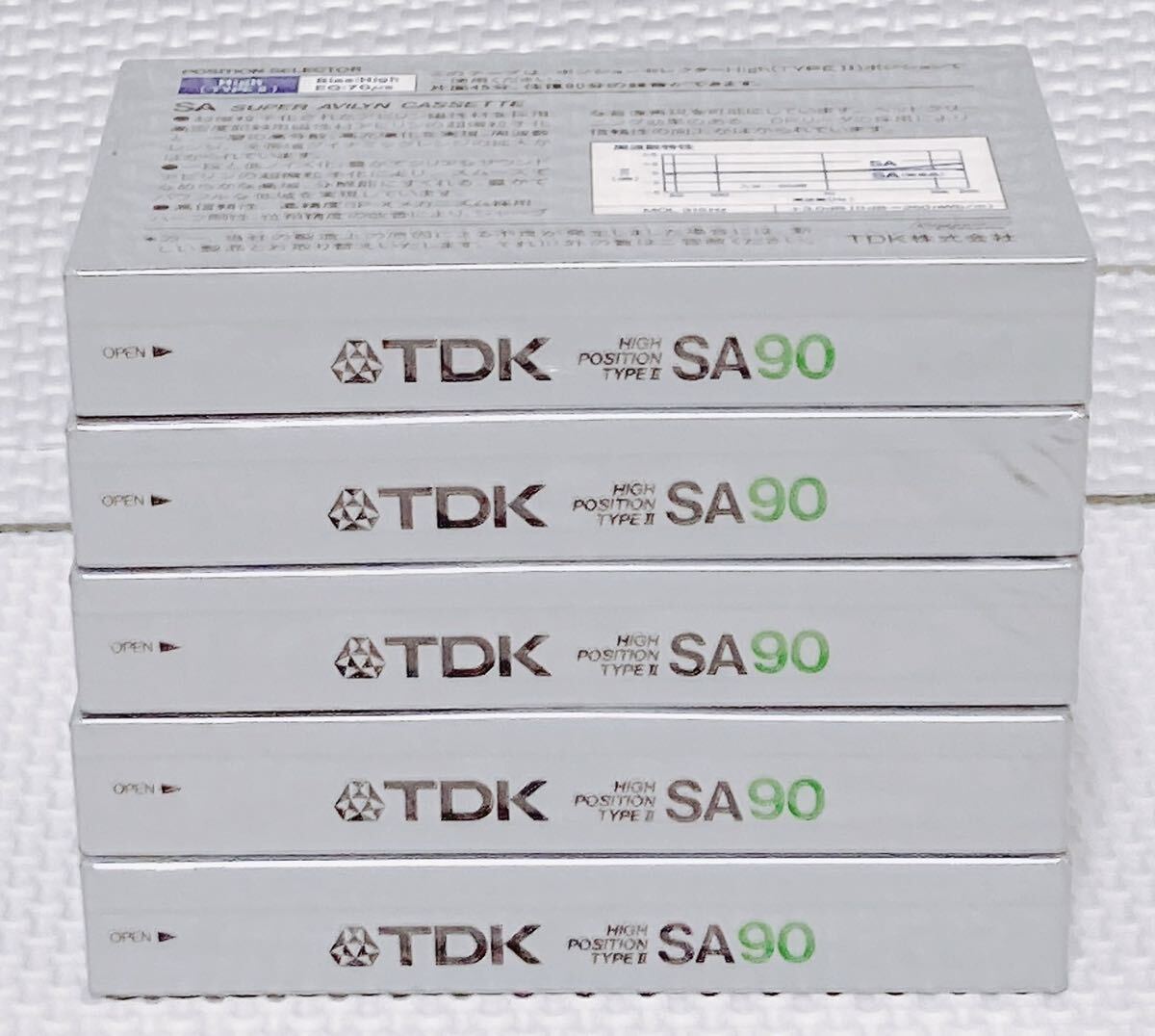 【未開封 希少 5本セット】TDK カセットテープ ハイポジション SA90 TYPEⅡ POSITION SUPER AVILYN CASSETTE_画像6