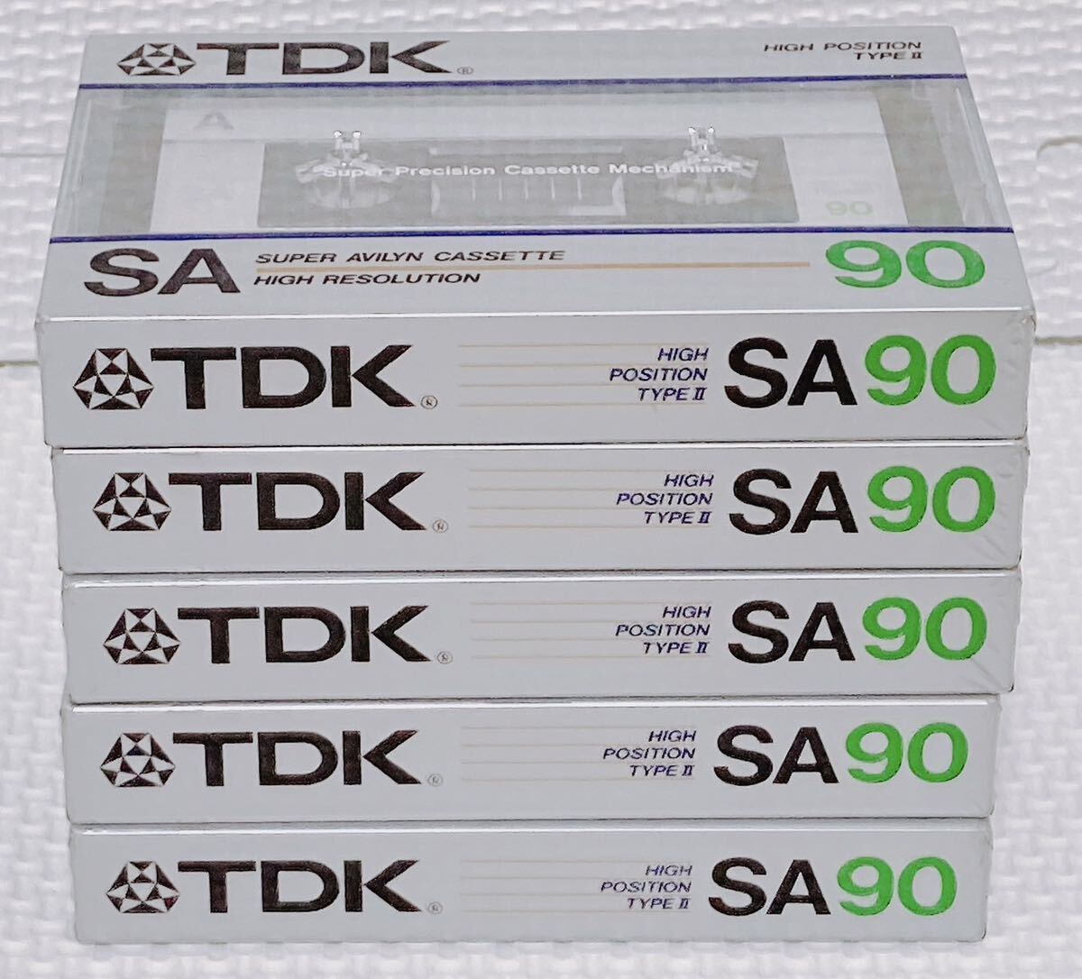 【未開封 希少 5本セット】TDK カセットテープ ハイポジション SA90 TYPEⅡ POSITION SUPER AVILYN CASSETTE_画像3