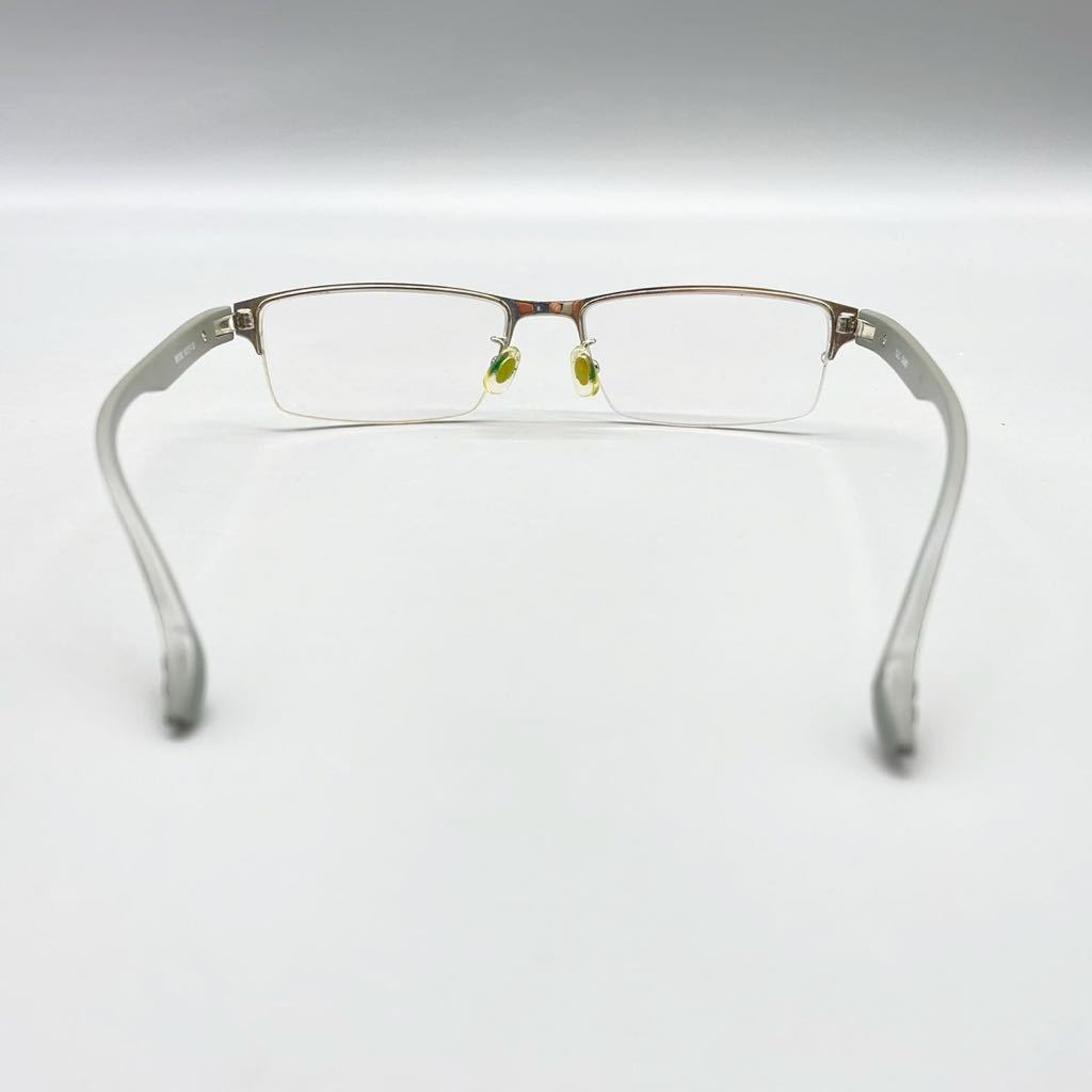 T.G.C. CALINO BE1242 メガネ 眼鏡 フレーム ハーフリム ナイロール スクエア型 シルバー グレー レンズ 度入り アイウェア 55□17-138_画像5