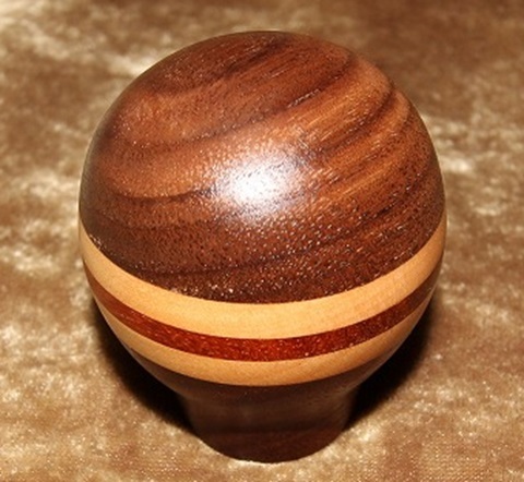 木製シフトノブ(材質：-ウォールナット集成材）12x1.25mm（BLS-50.8D60L)_材質:ウォールナット＋メイプル＋花梨