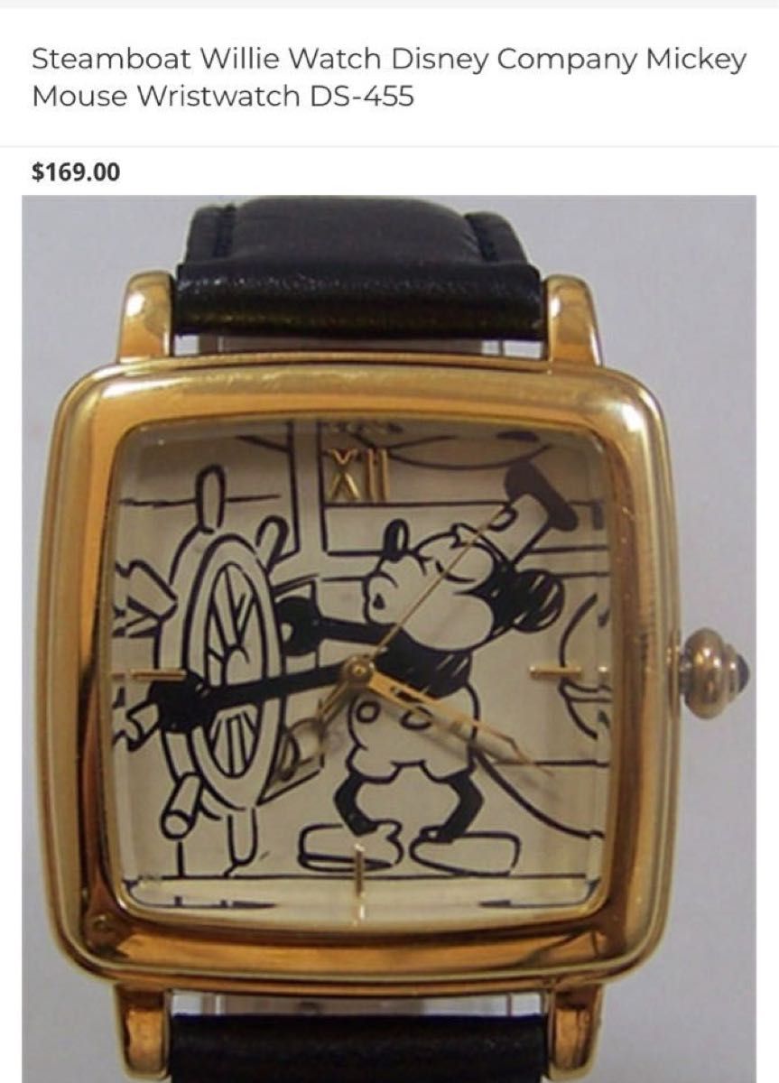 腕時計 電池交換済 ディズニー 稼働 ミッキーマウス レザー アナログ クォーツ