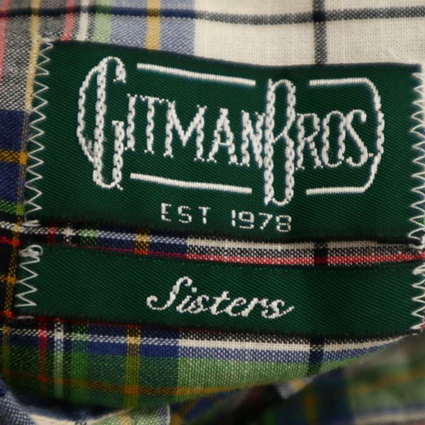 USA製★ GITMAN BROS. ギットマンブラザーズ Sisters 通年 長袖 ボタンダウン チェック シャツ Sz.M　レディース　C4T01583_2#C_画像5