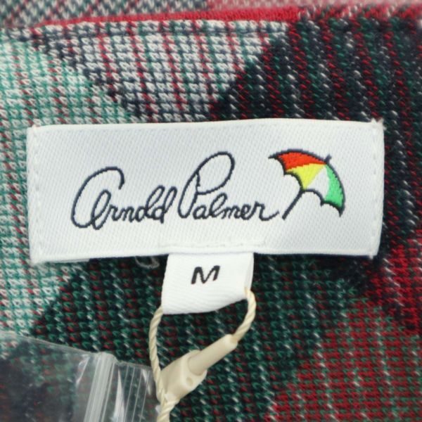 [ new goods unused ] arnold palmer Arnold Palmer through year Logo embroidery * block check cardigan Sz.M men's C4T01410_2#F