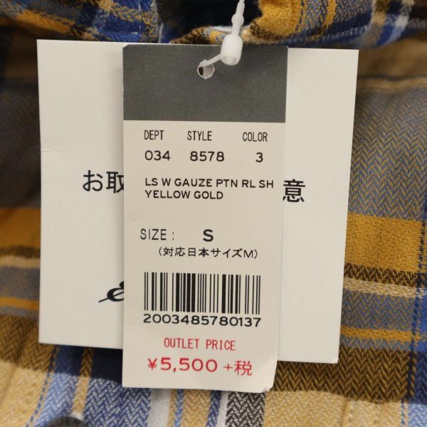 【新品 未使用】 Eddie Bauer エディーバウアー 通年★ 長袖 ガーゼ ワーク チェック シャツ Sz.S　メンズ アウトドア　C4T01660_2#C_画像4