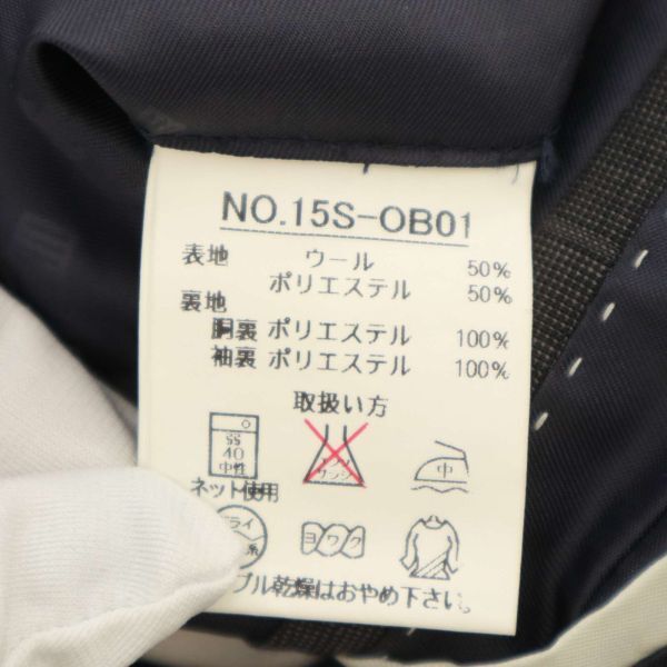 ORIHICA オリヒカ 通年 背抜き チェック★ 段返り アンコン テーラード ジャケット Sz.3L　メンズ グレー 大きいサイズ　C4T02273_3#O_画像8