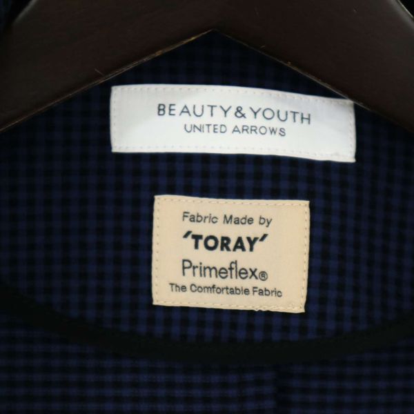 BEAUTY&YOUTH ユナイテッドアローズ 春夏 【TORAY】 ドライ シアサッカー 2B チェック ジャケット Sz.L　メンズ ネイビー　C4T02301_3#M_画像6