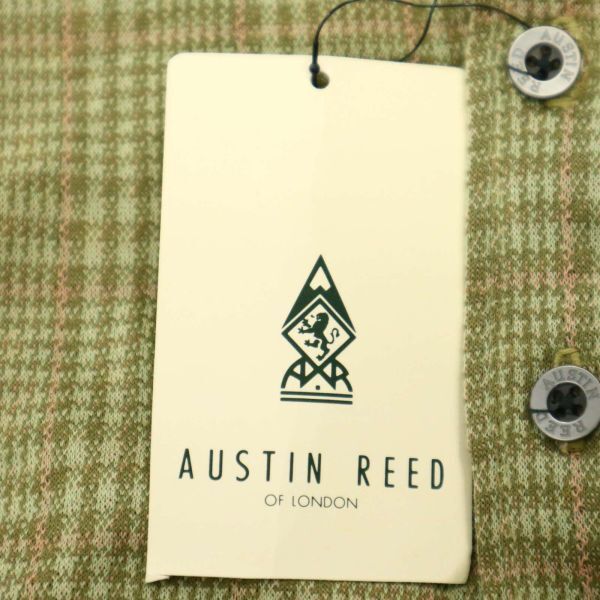 【新品 未使用】 Austin Reed オースチンリード 通年 ロゴ刺繍 長袖 チェック ポロシャツ Sz.L　メンズ　C4T02576_3#C_画像7