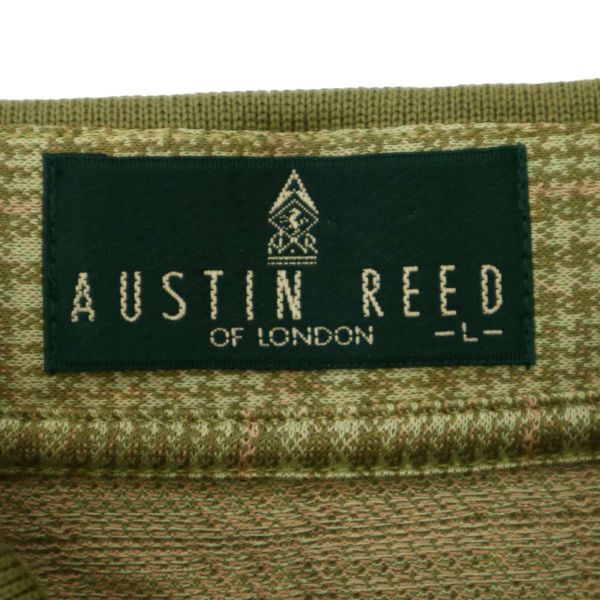 【新品 未使用】 Austin Reed オースチンリード 通年 ロゴ刺繍 長袖 チェック ポロシャツ Sz.L　メンズ　C4T02576_3#C_画像8