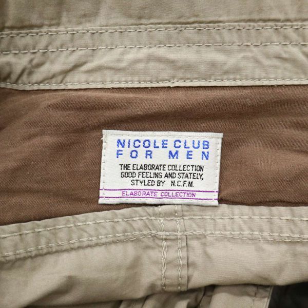 NICOLE CLUB FOR MEN ニコルクラブ フォーメン 襟袖ワイヤー★ ジップ ミリタリー シャツ ジャケット ブルゾン Sz.48 メンズ　C4T02467_3#O_画像5