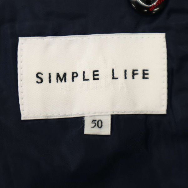 SIMPLE LIFE シンプルライフ レナウン 春夏★ 背抜き アンコン テーラード ジャケット Sz.50 メンズ 大きいサイズ C4T02588_3#Mの画像6