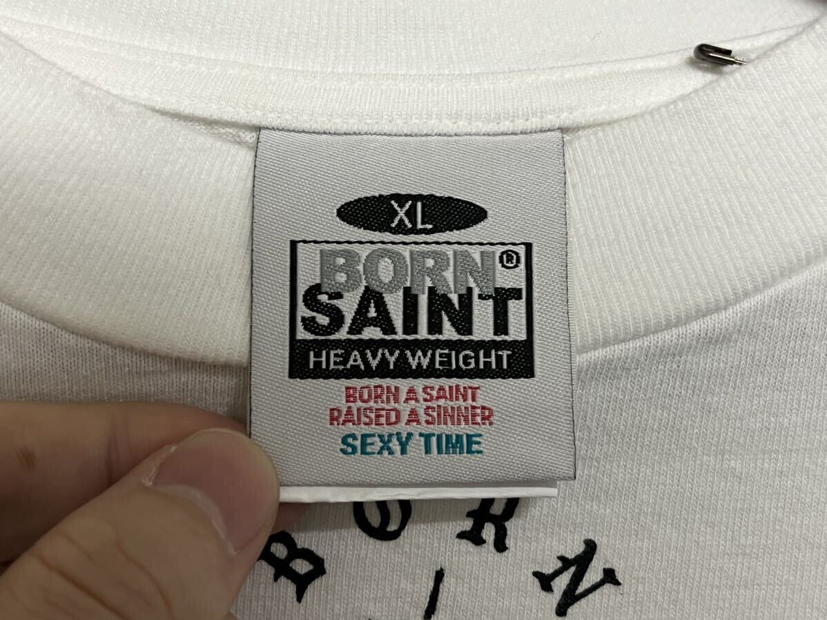 【入手困難】 Saint Mxxxxxx セントマイケル 長袖 Tシャツ 長袖Tシャツ ロンT 白 ホワイト ロゴ 刺繍 XL 新品 希少 レア_画像6