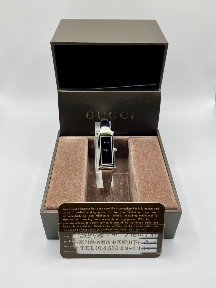 GUCCI グッチ QZ 箱付きスクエア 1500L黒文字盤 レディース GUCCI グッチ QZ 箱付きスクエア 1500L黒文字盤 レディース