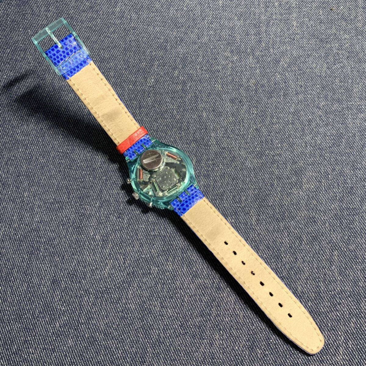 【美品】 スウォッチ Swatch 腕時計 クオーツ クォーツ ブルー 青 R139_画像7