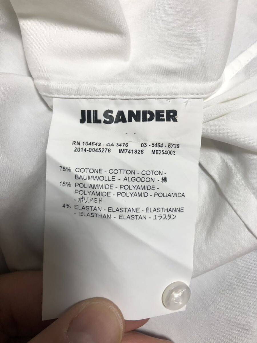 ジルサンダー Jil Sander 半袖 シャツ 白 39 white 無地 WHITE _画像3