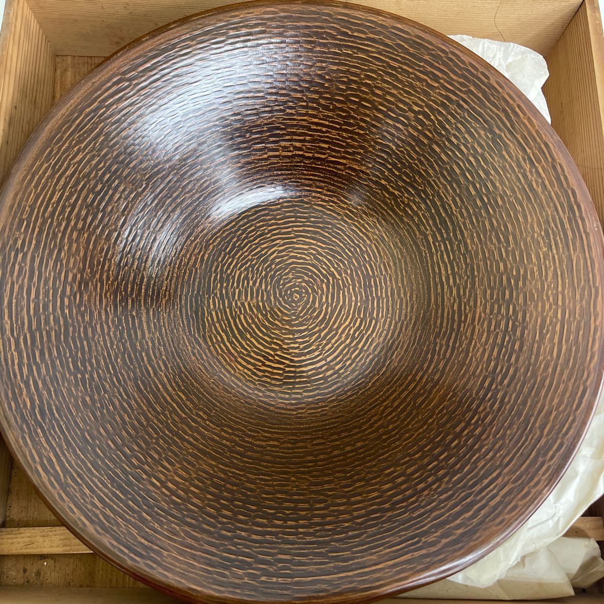 B301 28 昭和レトロ 松下電器産業 銅製 飾皿 プレート 金属工芸品. 直径29の画像2