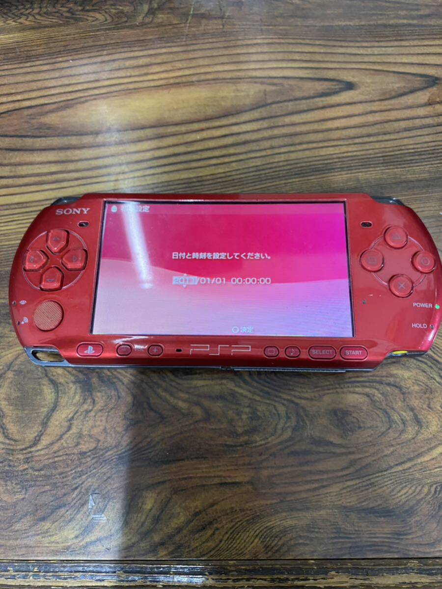 SONY ソニー プレイステーションポータブル PSP3000 赤 バッテリーなし 動作確認済み 初期化済_画像1