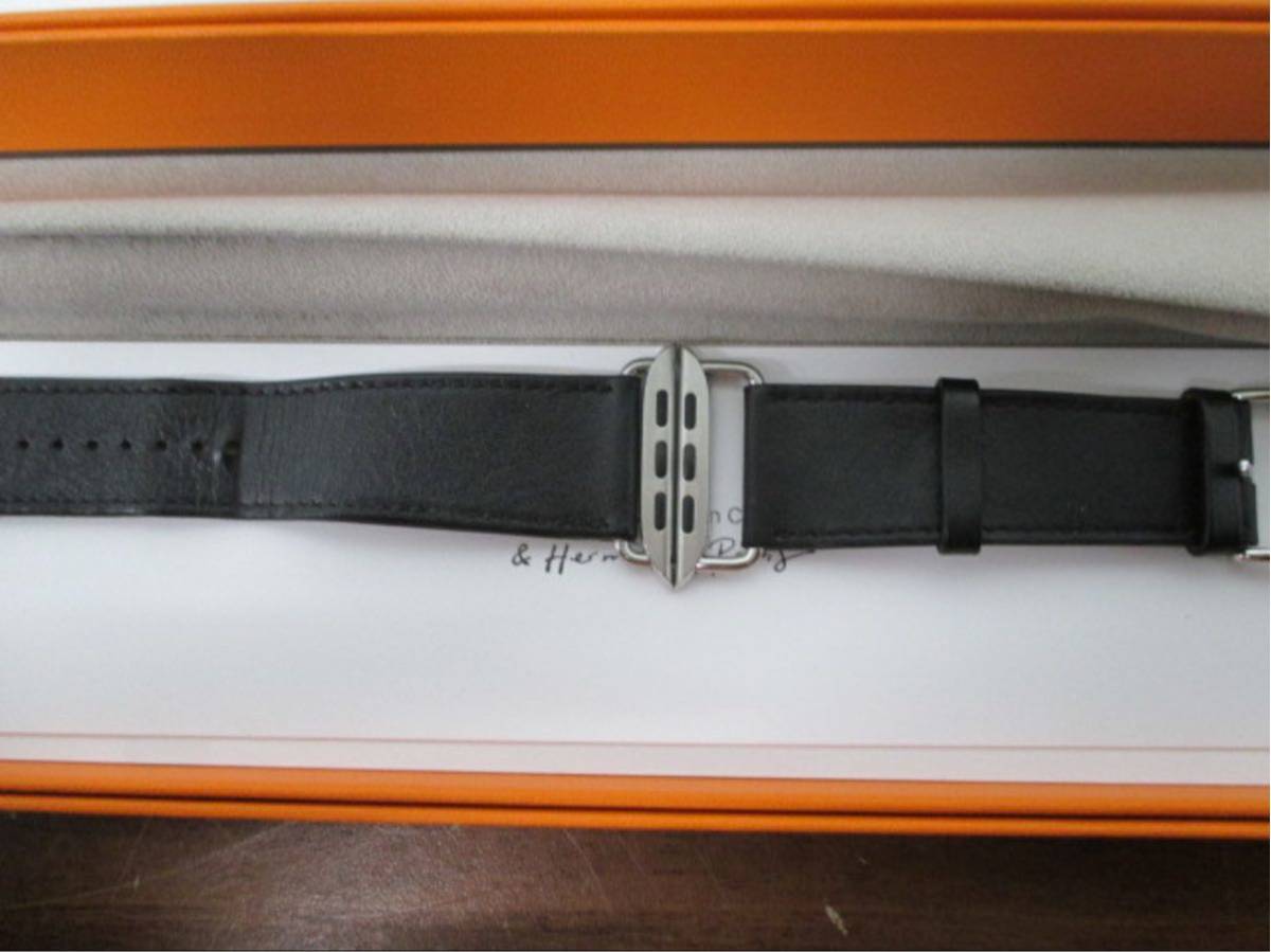 エルメス HERMES Apple Watch ブラック レザー ベルト とスポーツベルト　2本セット_画像1