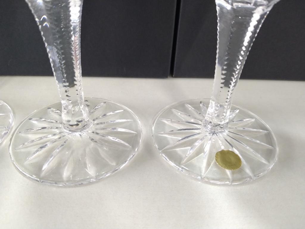 B80 ボヘミアグラス クリスタルグラス シャンパングラス 4個セット ボヘミアン ガラス工芸 カッティングの画像6