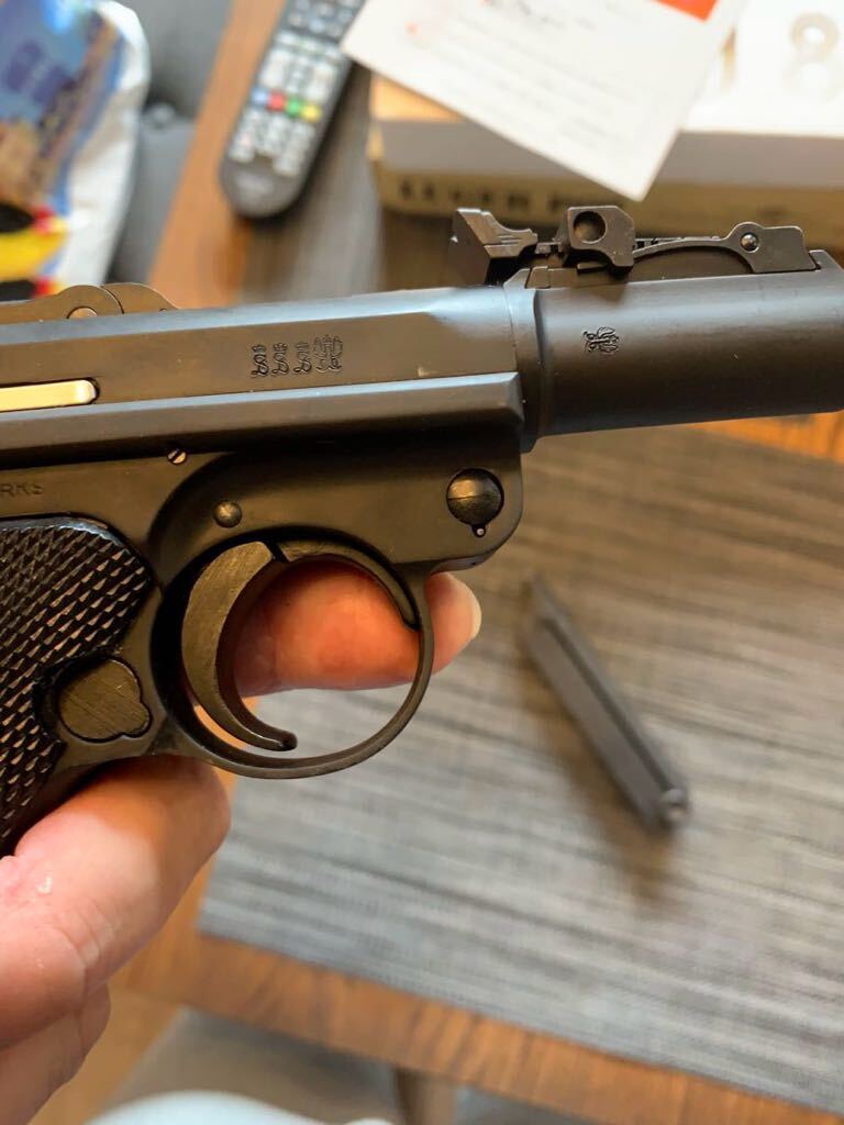 TANAKA WORKS Luger p08 8 -inch BK operation has been confirmed . almost unused the first speed 71 gas blowback 