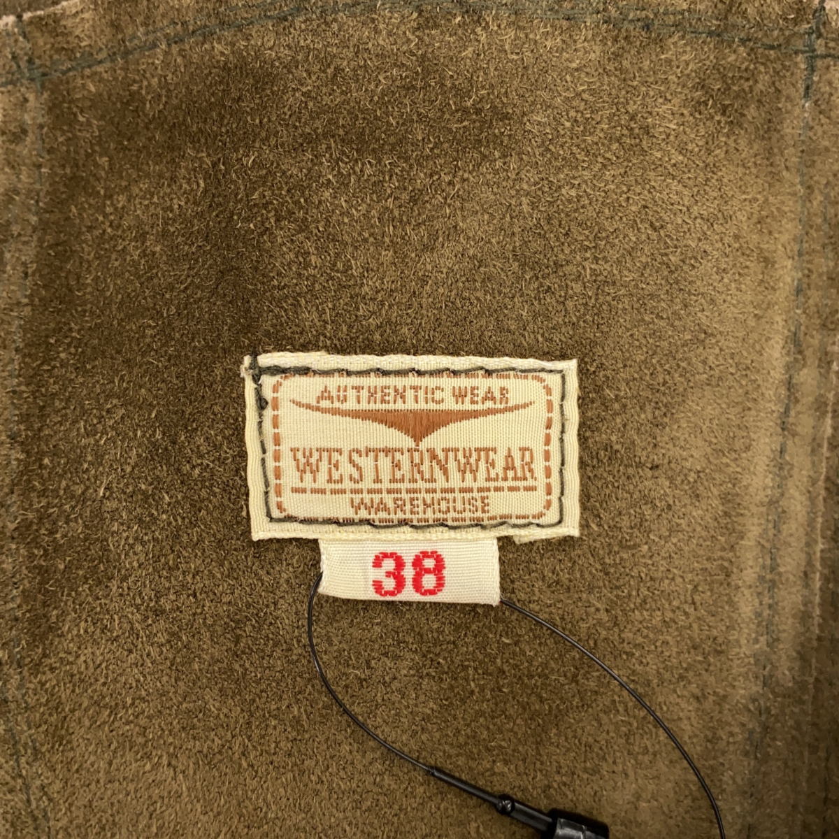 WAREHOUSE ウエアハウス 3RDショートホーンレザージャケット スエード スウェード 38 M ブラウンカーキ WESTERN WEAR_画像3