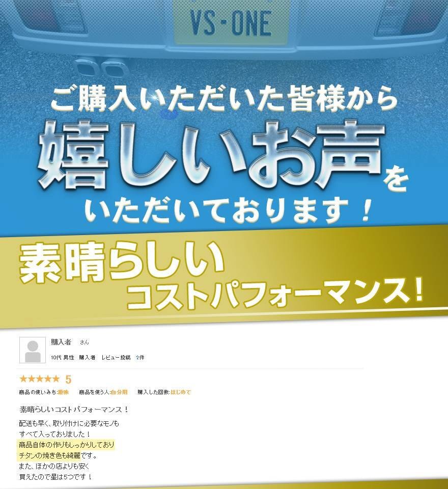 マフラーカッター ハリアー 2本出し チタンカラー オーロラカラー AX381B 汎用 オーバル型 ステンレス デュアル トヨタ (32～56mm) 即納_マフラーカッター説明7