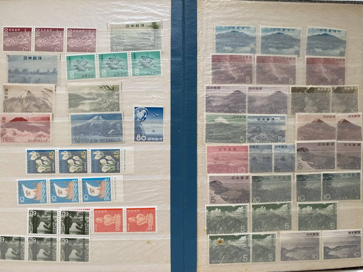昔の切手　まとめてストックブック1冊　エラー切手1枚含　記念切手　郵便切手　アンティーク　およそ390枚程_画像7