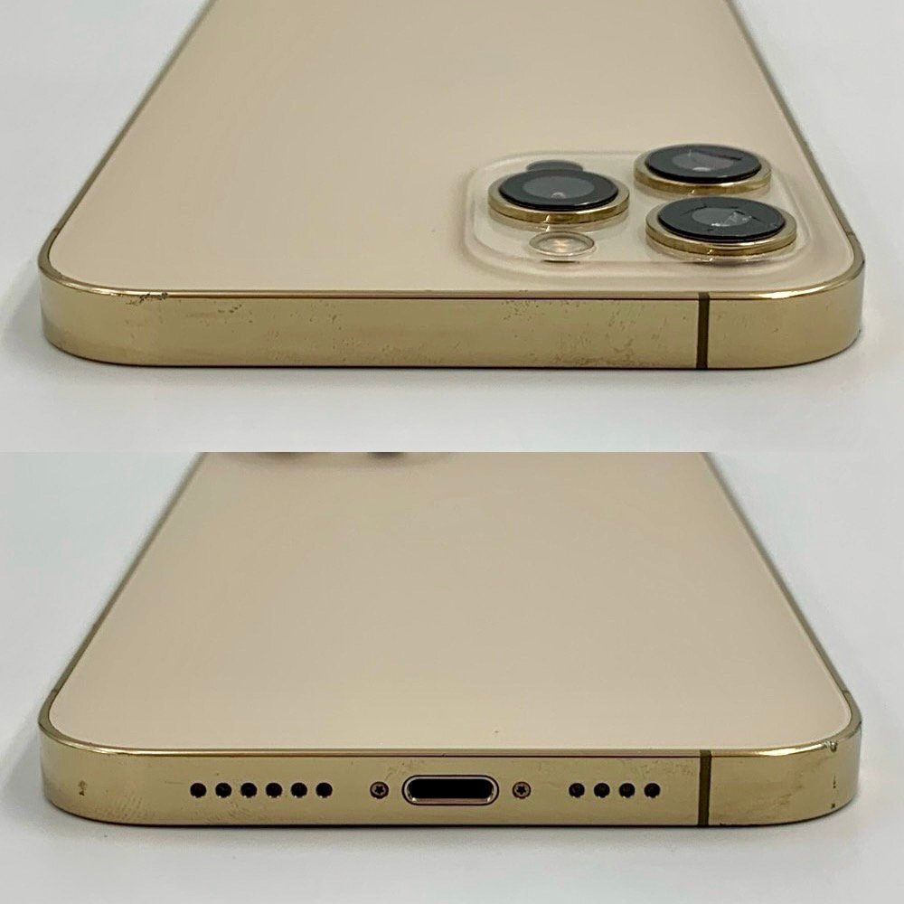 【中古/ジャンク】SIMフリー Softbank iPhone12 Pro Max 256GB MGD13J/A ゴールド 赤ロム保証 【送料無料/名古屋大須店】の画像4