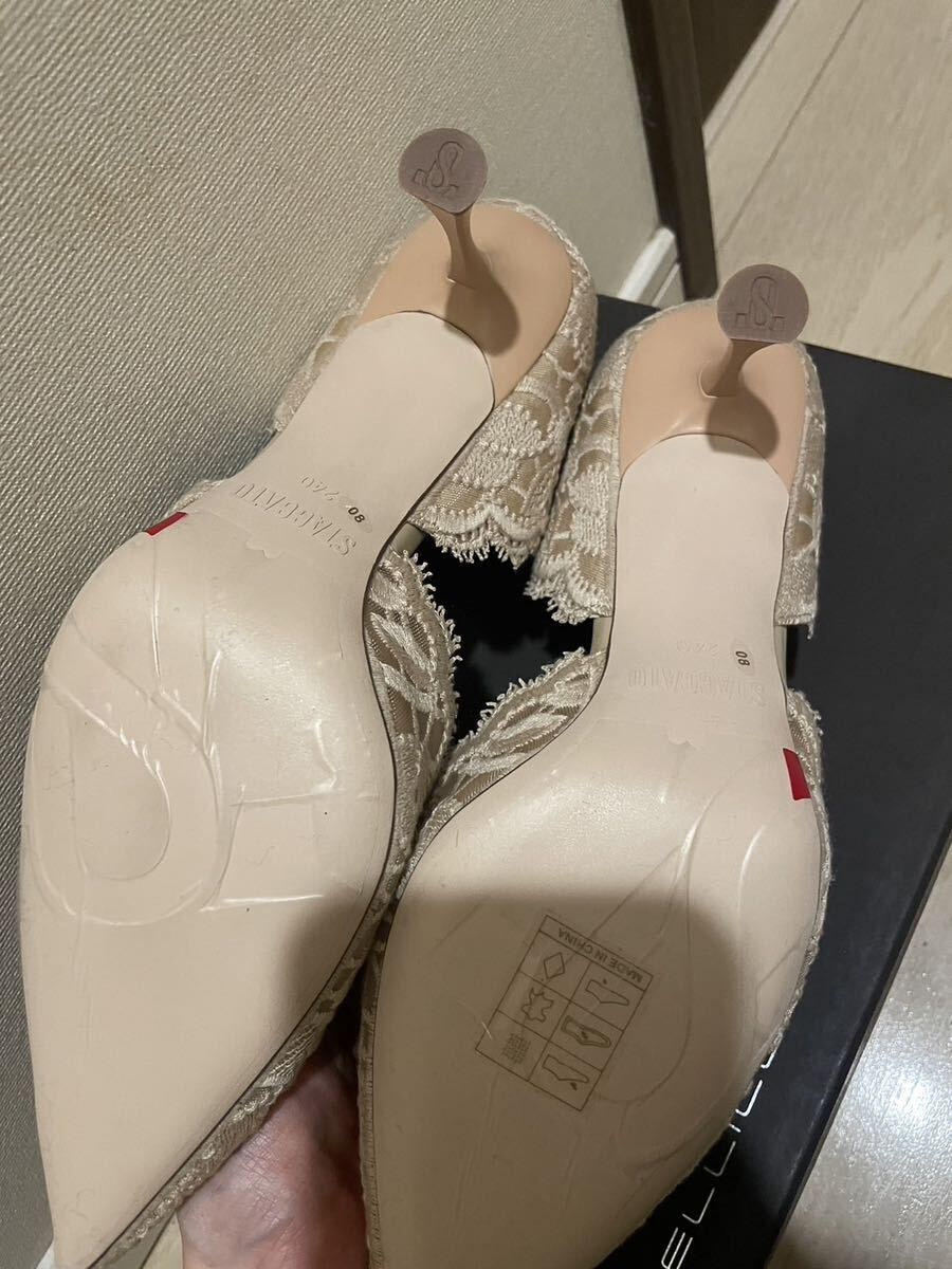 未使用 レーシースカラップセパレートパンプス スタッカート 未使用 レーシースカラップセパレートパンプス スタッカート