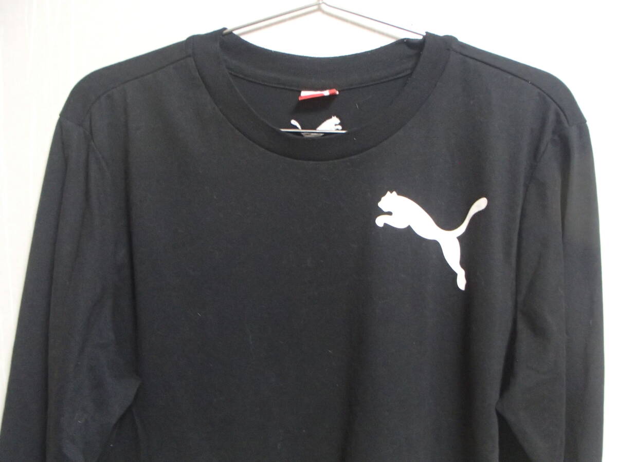 ■□2枚セット PUMA プーマ 長袖 ロングスリーブ Tシャツ サイズＭ 黒□■_画像3