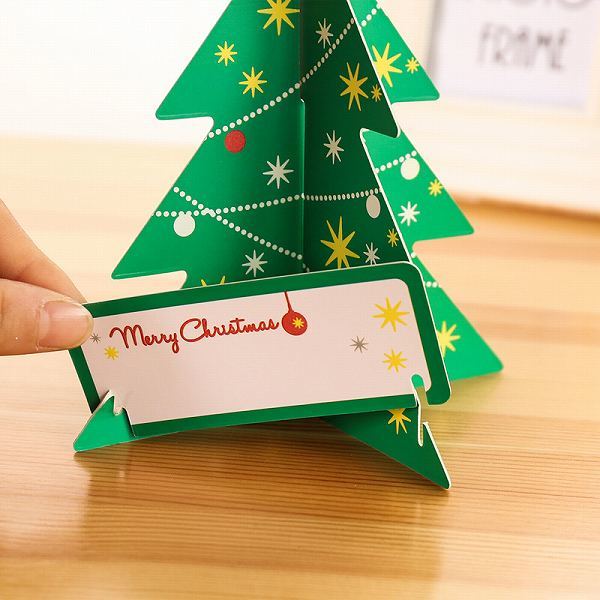 [adu-a2] Christmas tree message card letter 2 kind set ( red green ) Christmas Christmas card ornament 