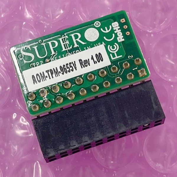 ＠SM879 秋葉原万世鯖本舗 SUPERMICRO 純正品 汎用可能 TPM 1.2モジュール AOM-TPM-9655V 20Pin 美品 サーバやワークステーション_画像2