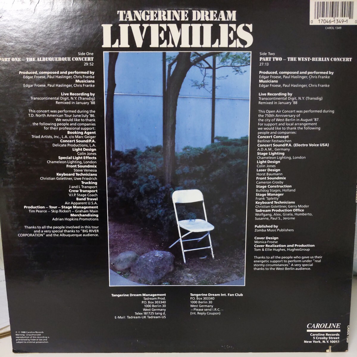 Tangerine DreamLivemiles タンジェリン・ドリーム 中古レコード アナログ LPの画像2