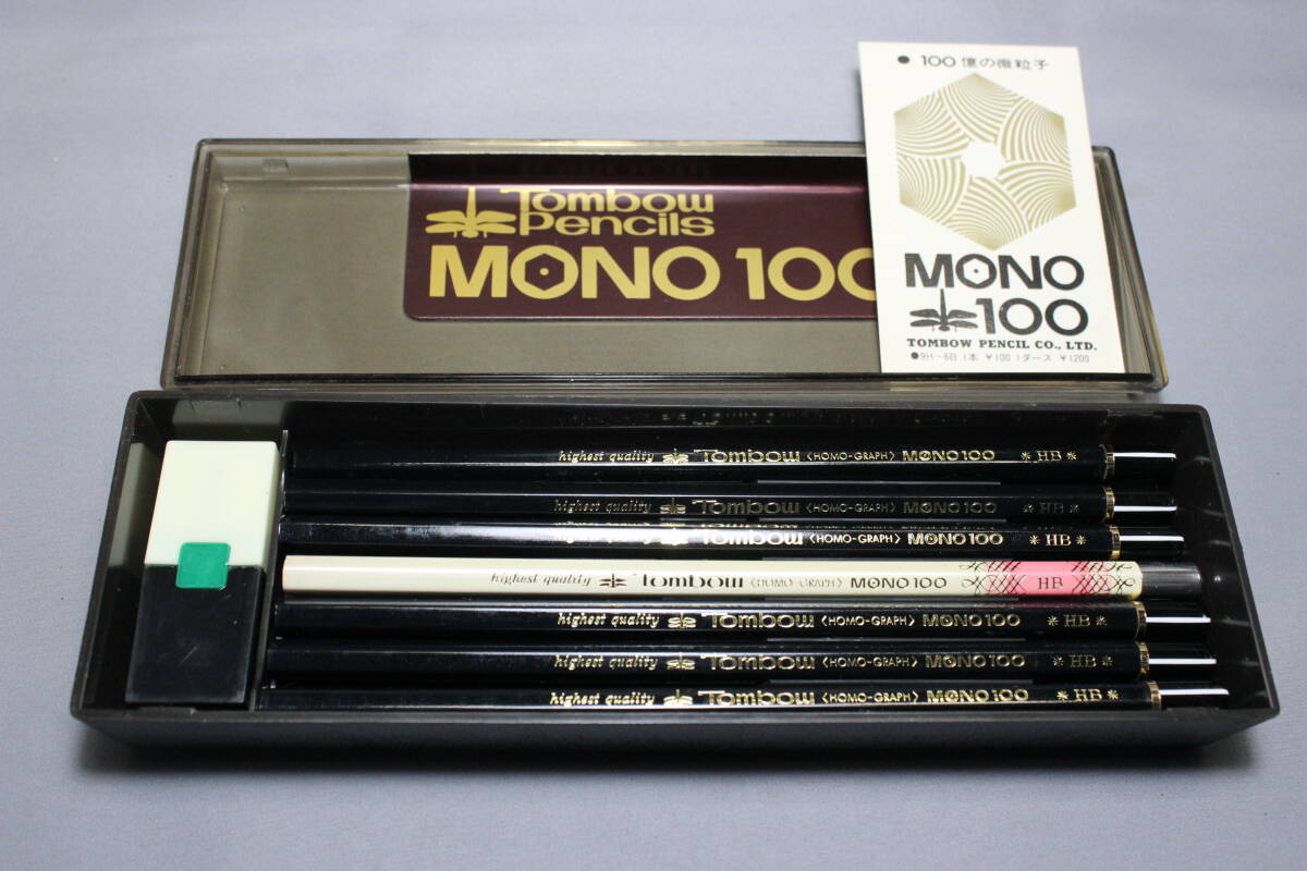  Showa Retro dragonfly pencil MONO100 mono 100 HB 1 dozen first generation pra in the case eraser attaching unused records out of production that time thing 