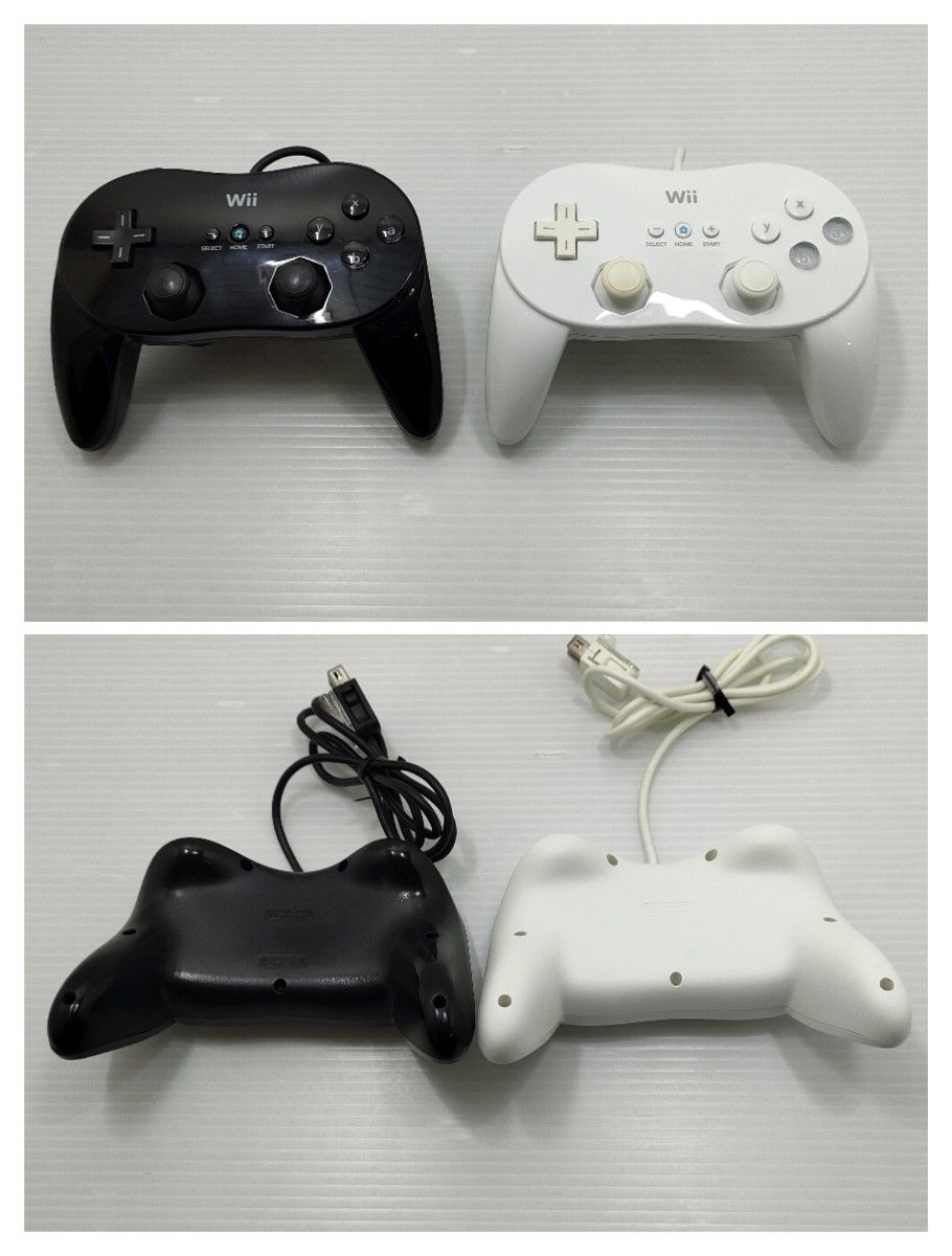 【動作確認済み】任天堂 Wii  Wiiu クラシックコントローラ PRO 白 黒