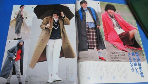 a73)non-no non no1985 year 12/5 Yakushimaru Hiroko cover / check winter scenery, tailored jacket, long coat, three Tamura .., Matsuda Seiko advertisement,..