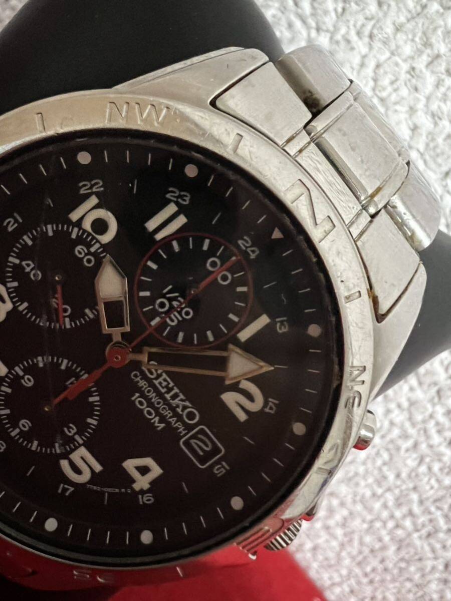 JP1107＊時計 腕時計 SEIKO chronograph クロノグラフ 100M 7T92-0DX0＊_画像3