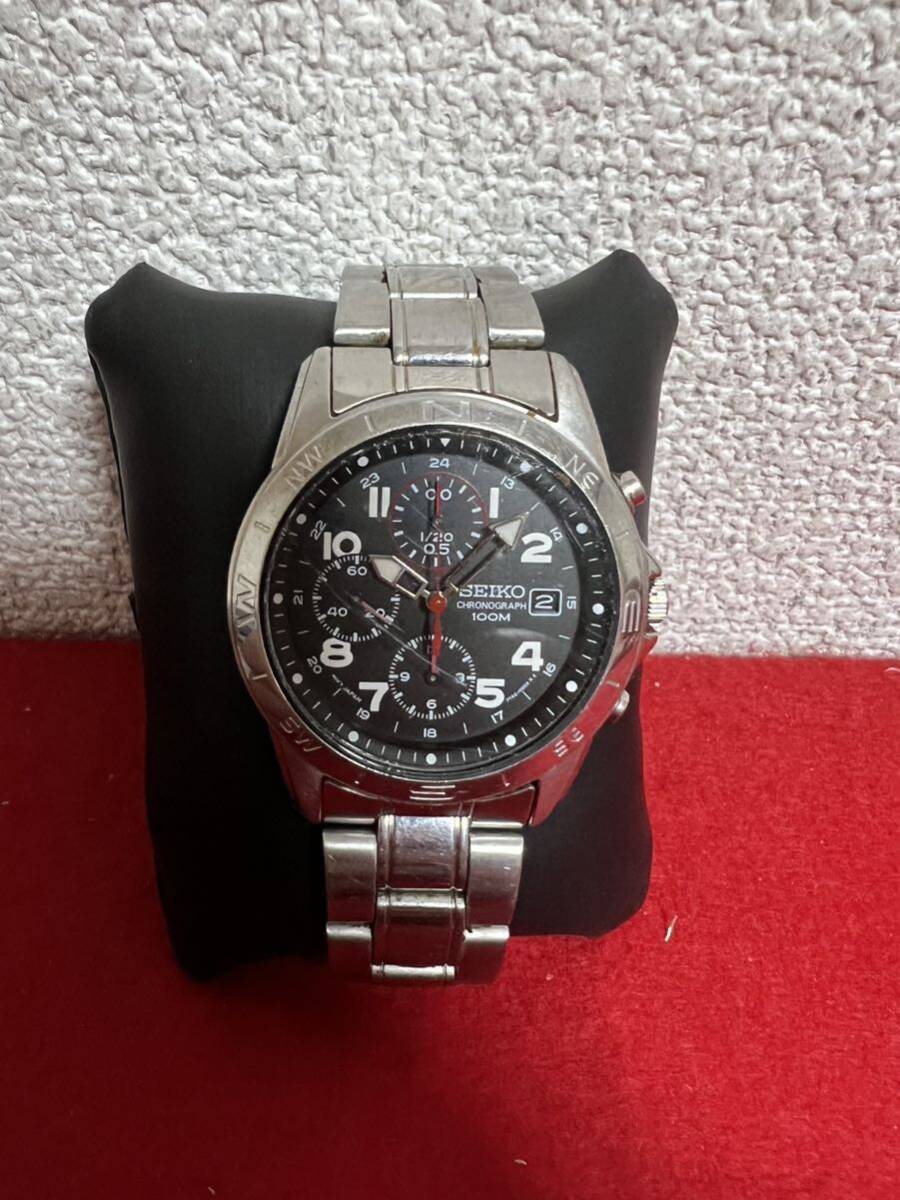 JP1107＊時計 腕時計 SEIKO chronograph クロノグラフ 100M 7T92-0DX0＊_画像1