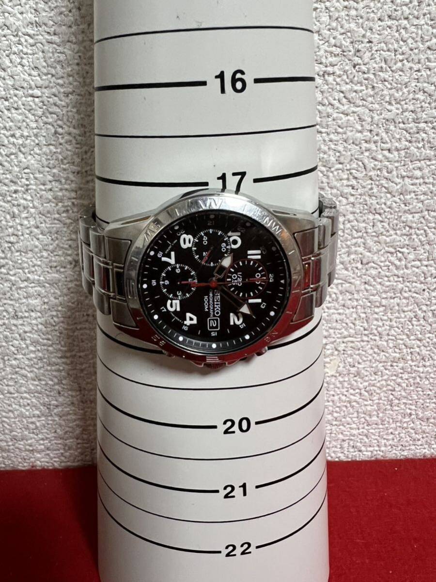 JP1107＊時計 腕時計 SEIKO chronograph クロノグラフ 100M 7T92-0DX0＊_画像8