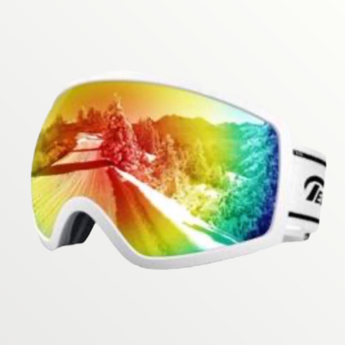 スキーゴーグル OTG広視野球面レンズ スノボ ゴーグル UV400 ホワイト