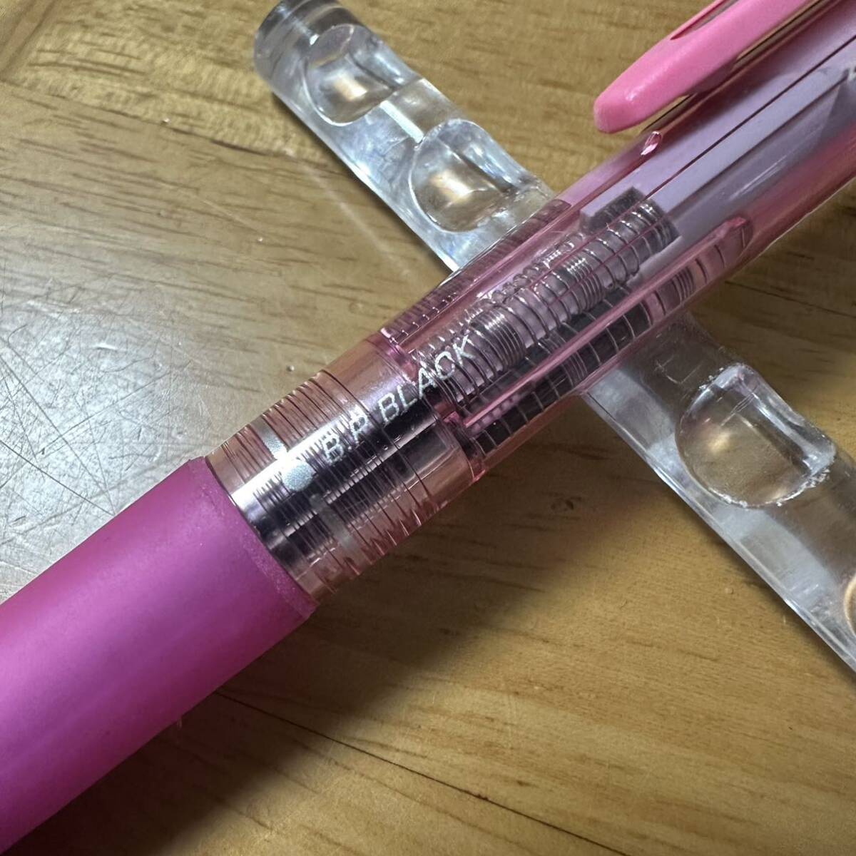 新品 廃盤 ZEBRA ゼブラ SK SHARBO シャーボ SB5 透明ピンク軸 シャーペン ボールペン 2+1 複合ペン_画像4