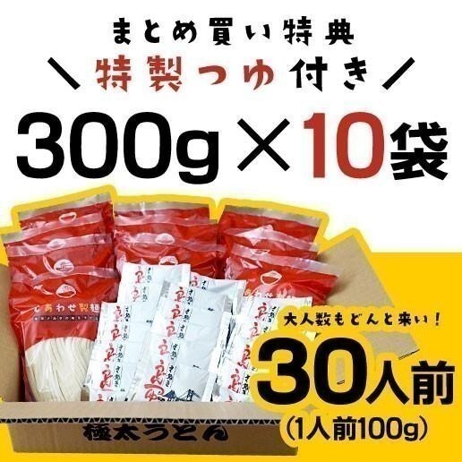 送料無料 うどん 讃岐うどん 30人前 つゆ付き まとめ買い しあわせ製麺 _画像10