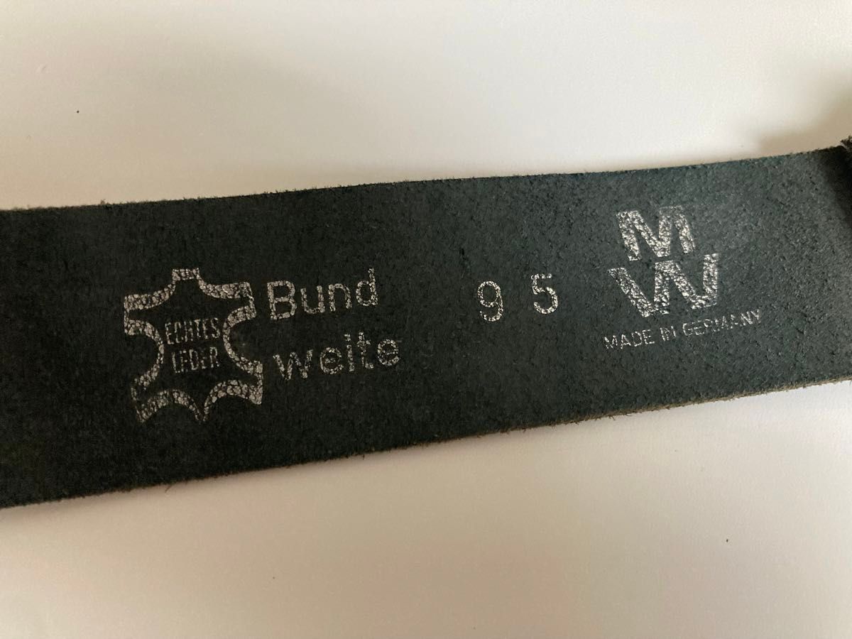 ドイツ製　MW Bund welte 本革 ブラック レザーベルト　ユーロ　ヨーロッパ　オールド
