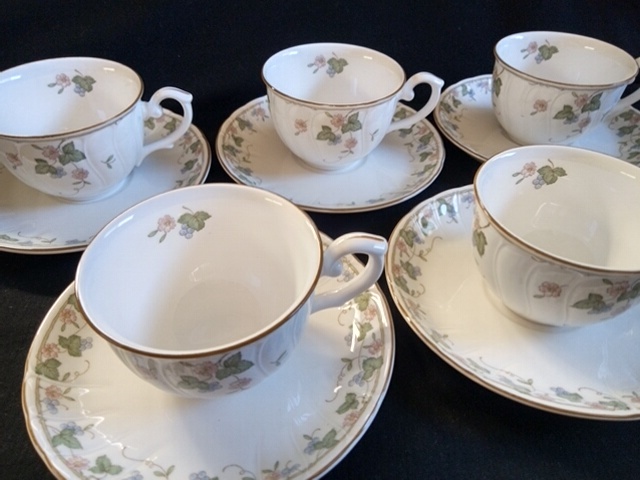 ⑥２１９　★Noritake CRAFTONE ノリタケ　クラフトーン　カップ＆ソーサー　５客セット★中古品★ゆうパック60★0312★_画像1