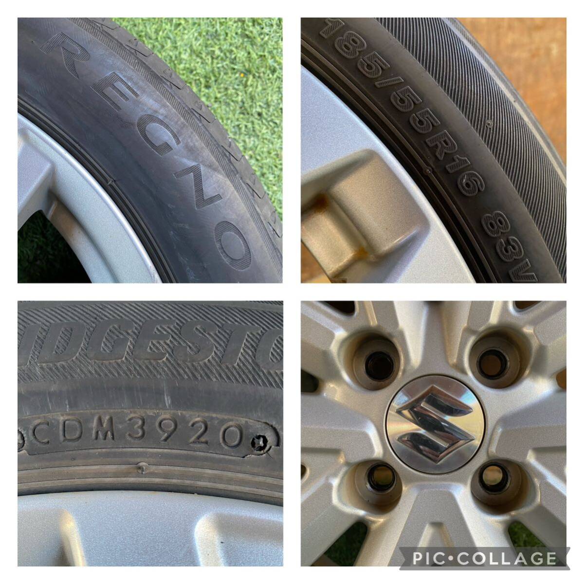 185/55R16 83V BRIDGESTONE REGNO 2020年製 4本セット スズキ純正 16x6J ET+45 PCD 4Hx100 スズキ 純正 スイフト パレーノ 等 の画像10