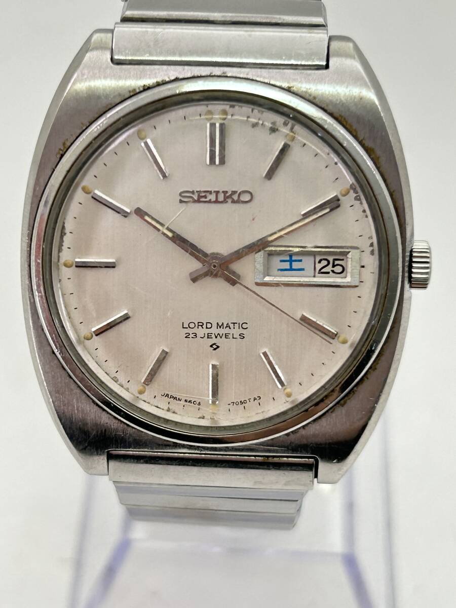 S0603-508 1553【1円スタート】 腕時計　セイコー　SEIKO　ロードマチック　LORD MATIC　5606-7050　23石　デイデイト　自動巻き　メンズ_画像2