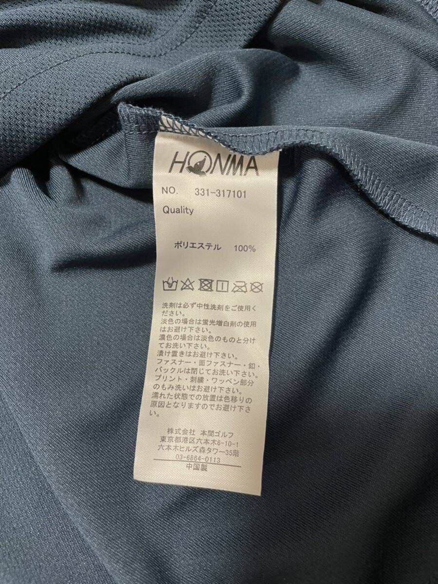 未使用 HONMA GOLF ロゴ 刺繍 ストレッチ 半袖 ポロ シャツ 吸汗速乾 ネイビー 紳士 M 本間 BERESの画像7