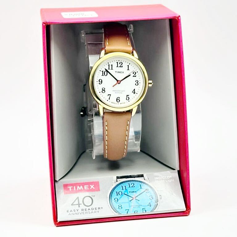 6-24 未使用 TIMEX タイメックス イージーリーダー 40thブラウン 30 TW2R4000レザー ベルト ウォッチ 腕時計