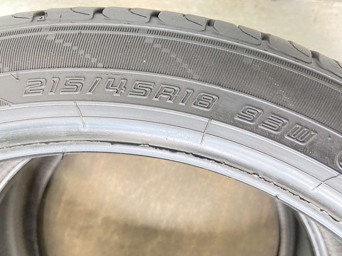 中古タイヤ サマータイヤ 2本セット 215/45R18 ダンロップ エナセーブ EC204_画像4